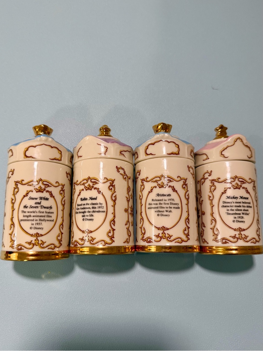Disney Lenox Fine Porcelain Spice Jar Collection Set of 4 New - No Boxes - Picture 6 of 8